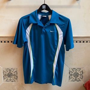 Nike teal tennis polo with mesh accents